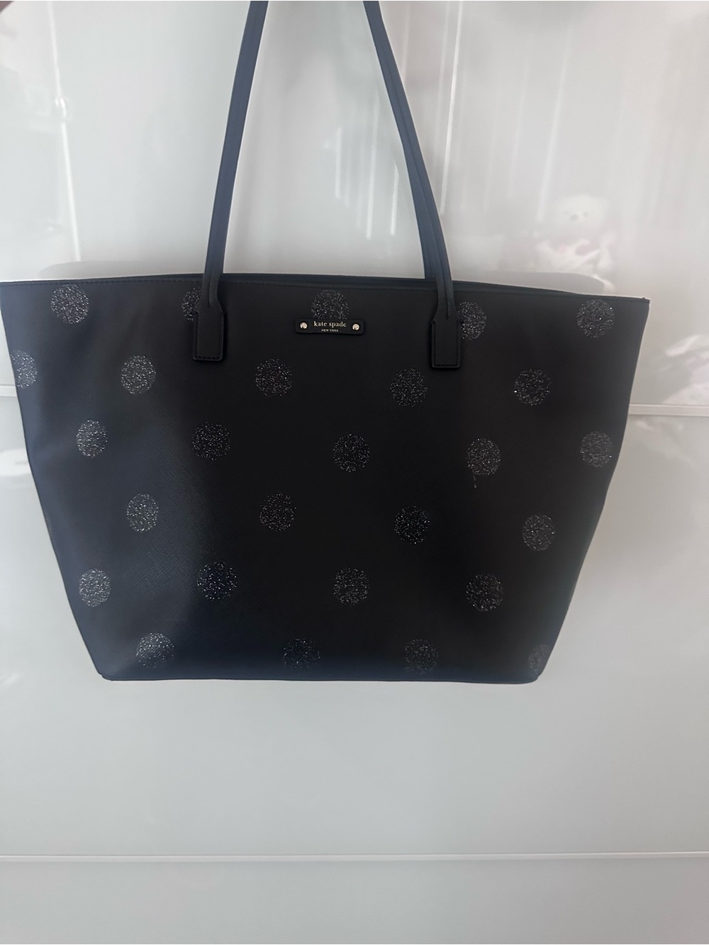 Kate Spade Black Polka Dot Tote Bag